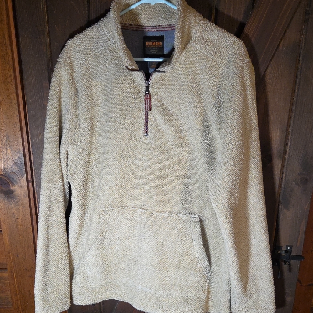 Men's Beige Zip-Up Sweater